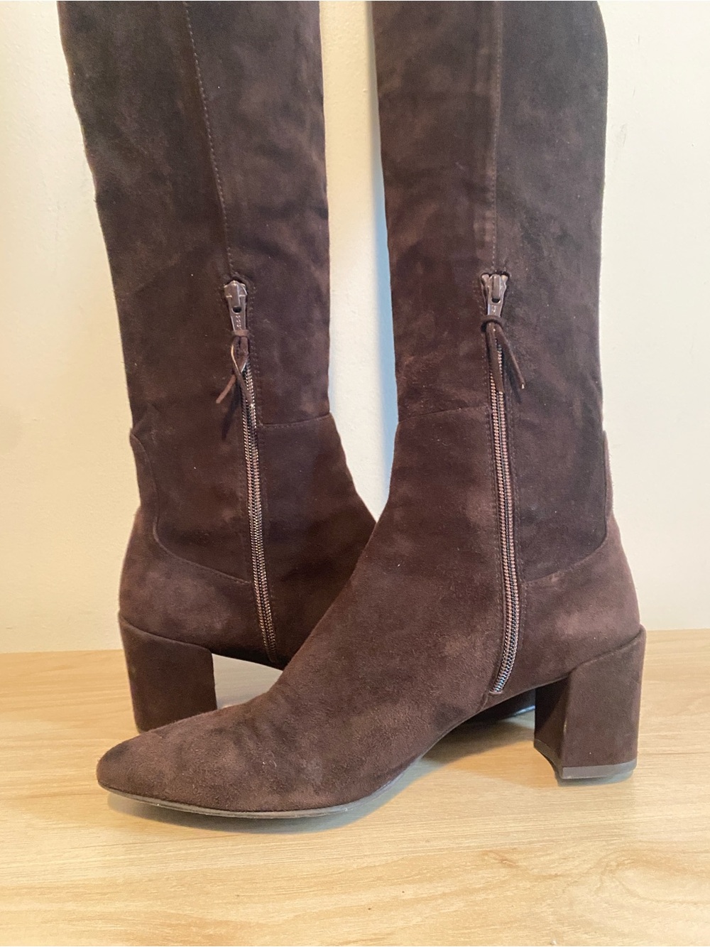 Stuart Weitzman - Over the Knee Brown Suede Boots Women’s 9 Made in Spain - Picture 5 of 10